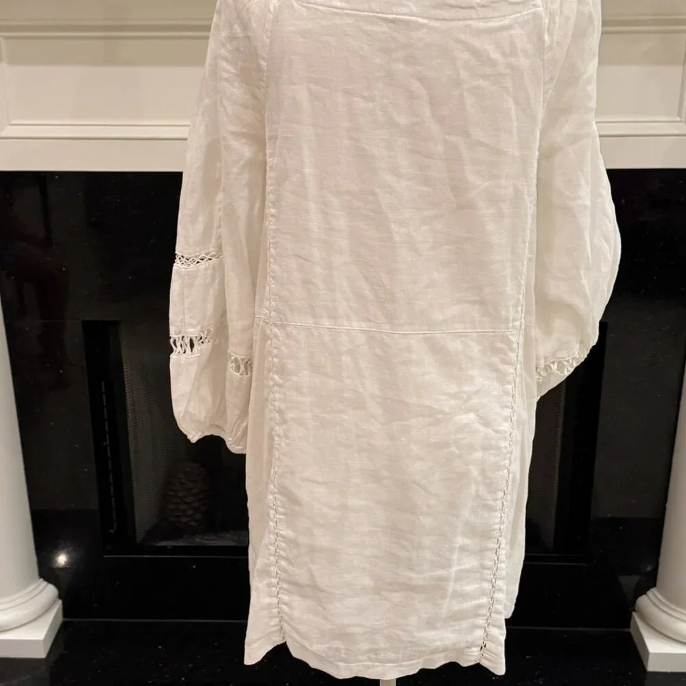 Free People White Boho Peasant Mini Dress – Size Small - Picture 8 of 12